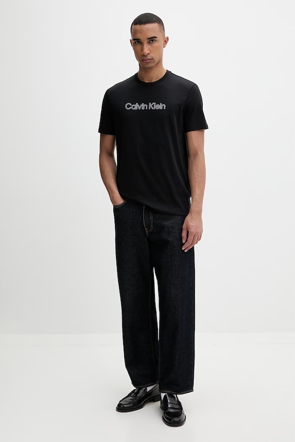 Calvin Klein tričko pánske bavlnené LV04LF809G čierna SS26