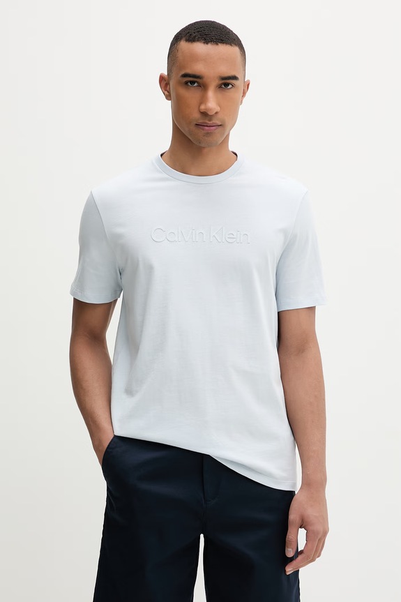Calvin Klein T-shirt ανδρικό βαμβακερό μπλε LV04LF810G