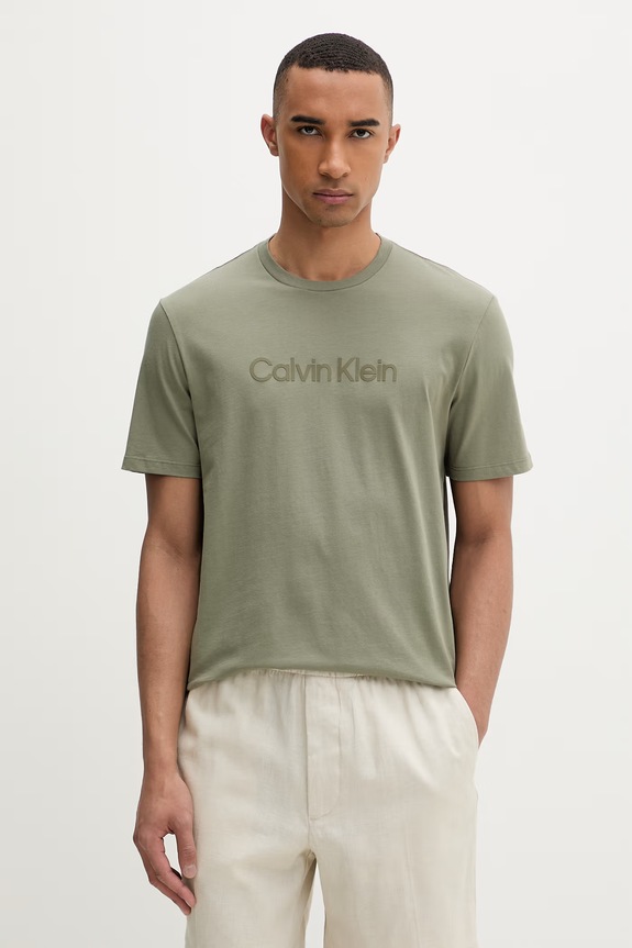 Calvin Klein t-shirt férfi pamut zöld LV04LF810G