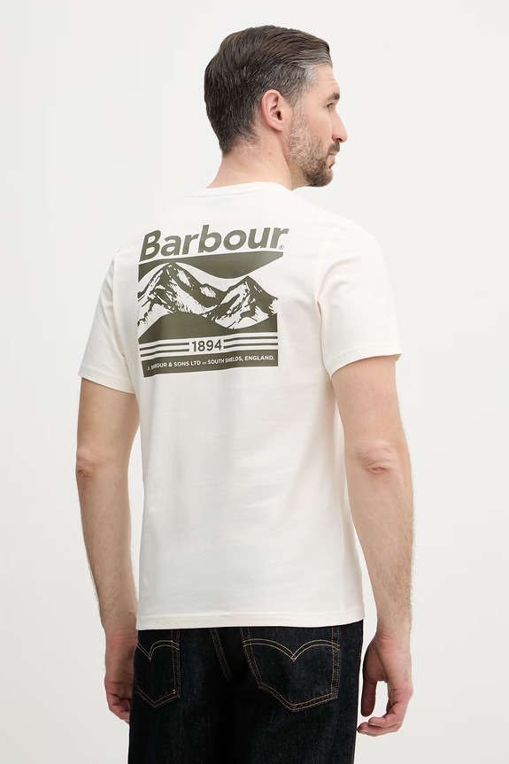 Barbour футболка basic мужская хлопковая Camber бежевый MTS1395