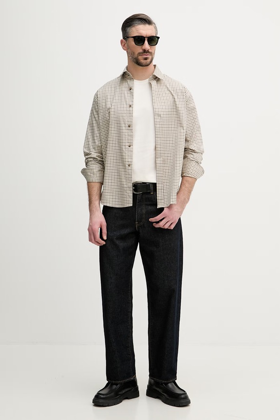 Barbour basic majica kratkih rukava za muškarce od pamuka Camber MTS1395 bež SS26