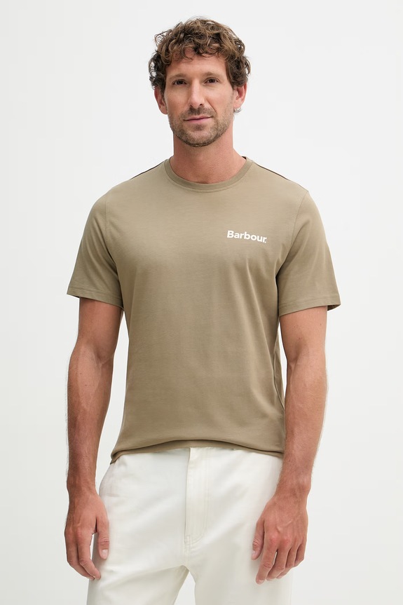 Одежда Barbour футболка basic для мужчин из хлопка Camber MTS1395 зелёный