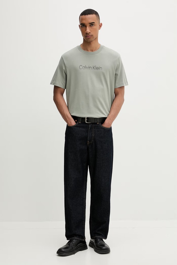 Calvin Klein férfi pamut póló LV04LF813G zöld SS26