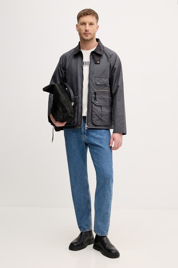 Barbour t-shirt męski bawełniany MTS1552 beżowy SS26