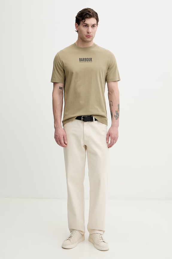 Barbour pánske bavlnené tričko MTS1552 zelená SS26