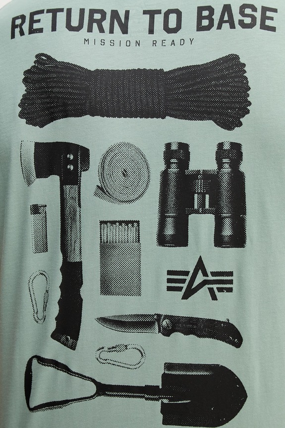 Pamučna majica Alpha Industries Return To Base 266506 zelena