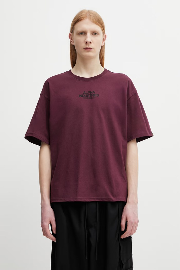 Alpha Industries t-shirt in cotone Scorpion Cyborg rilassato granata 266515