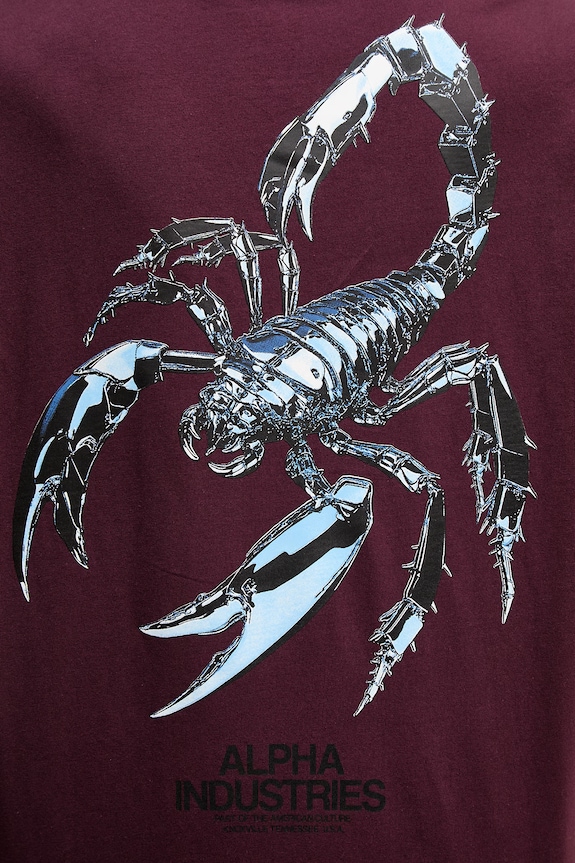 Alpha Industries t-shirt bawełniany Scorpion Cyborg 266515 bordowy