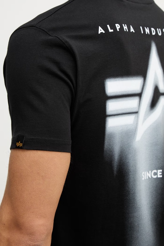 Alpha Industries tricou din bumbac Spray Print 266526 negru