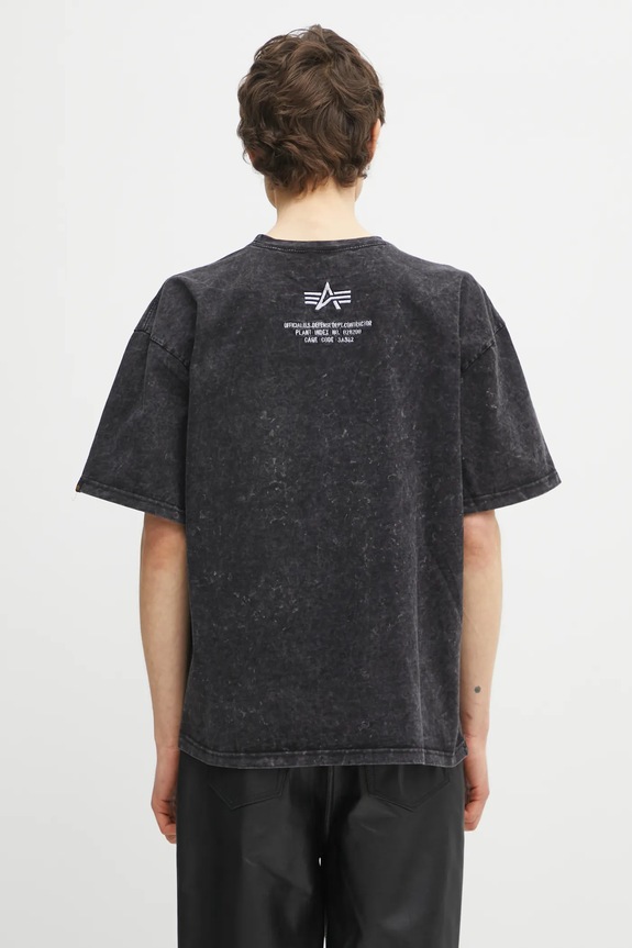 Clothing Alpha Industries cotton t-shirt Acid Logo 258519 black