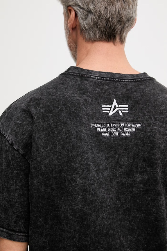 Bavlnené tričko Alpha Industries Acid Logo 258519 čierna