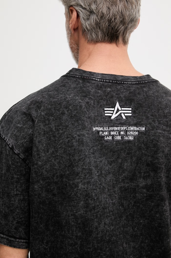 Bavlnené tričko Alpha Industries Acid Logo 258519 čierna
