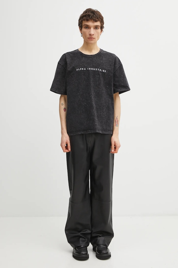 Pamučna majica Alpha Industries Acid Logo 258519 crna