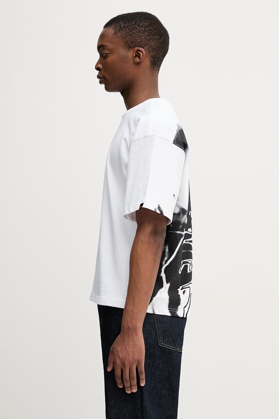 Alpha Industries Balaclava Backprint t-shirt bawełniany męski 266504 biały SS26