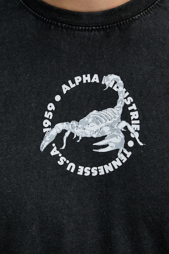 Alpha Industries US Scorpion Backprint футболка из хлопка для мужчин 266510 чёрный