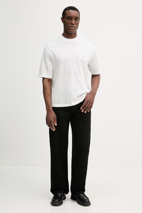 Bavlněné tričko Emporio Armani EM005737.AF24470 bílá SS26