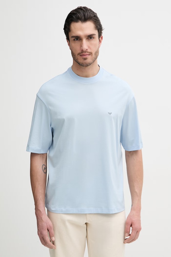 Odzież Emporio Armani t-shirt bawełniany EM005737.AF24470 niebieski