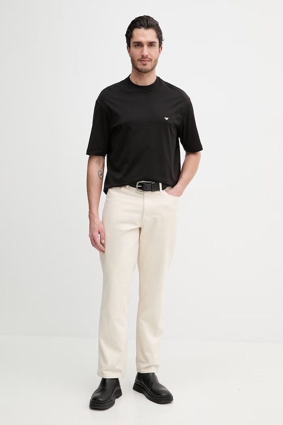 Bavlněné tričko Emporio Armani EM005737.AF24470 černá SS26