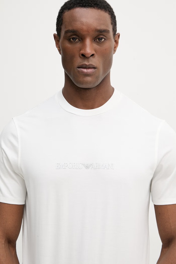 Хлопковая футболка Emporio Armani бежевый EM004583.AF13669