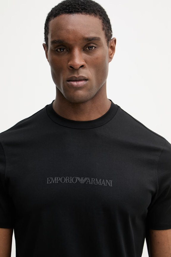 Хлопковая футболка Emporio Armani чёрный EM004583.AF13669