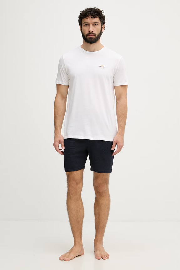 Calvin Klein Underwear lounge tričko pánske bavlnené LV00NM3022 biela SS26