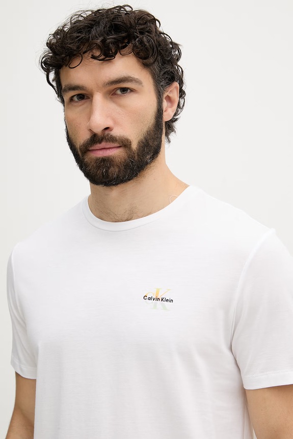 Calvin Klein Underwear lounge tričko pánske bavlnené biela LV00NM3022