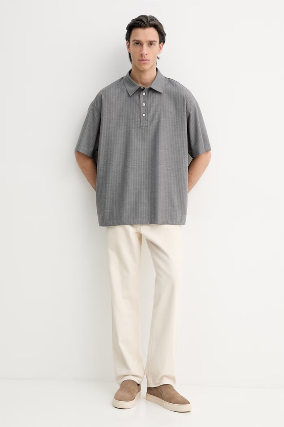 American Vintage tricou polo MYRO07A gri SS26