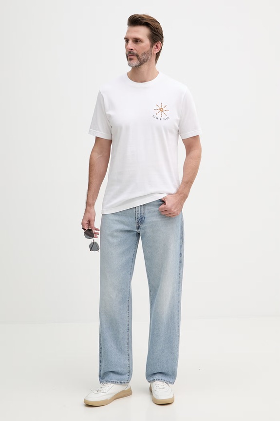Frescobol Carioca tricou pentru bărbați, din bumbac 2804.946 alb SS26