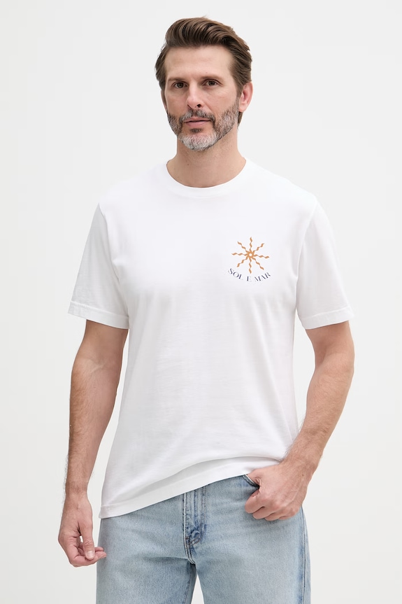 Îmbrăcăminte Frescobol Carioca tricou pentru bărbați, din bumbac 2804.946 alb