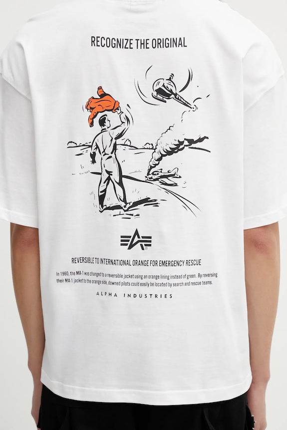 Alpha Industries t-shirt bawełniany Emergency Rescue biały 258523
