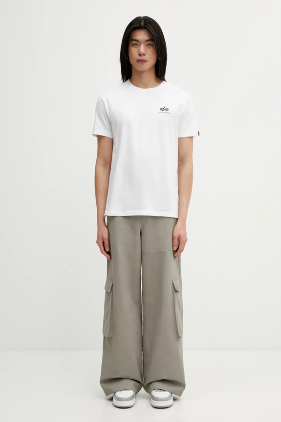 Alpha Industries t-shirt bawełniany Heritage Backprint 266521 biały