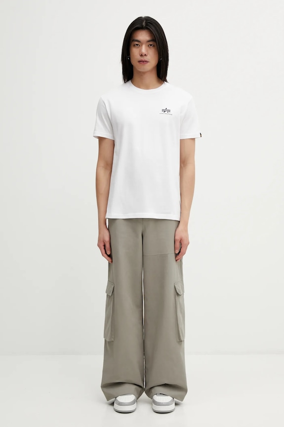 Alpha Industries t-shirt bawełniany Heritage Backprint 266521 biały