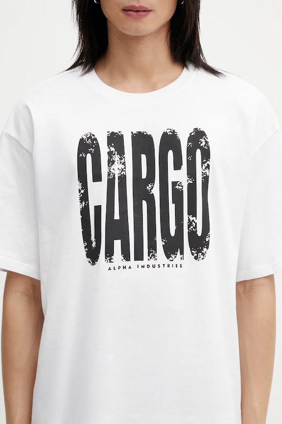 Alpha Industries t-shirt bawełniany Cargo Print biały 266544