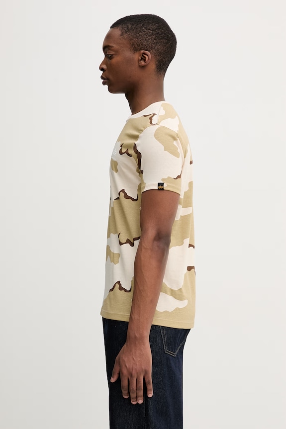 Alpha Industries Basic Small Logo T-shirt bawełniany męski 188505C beżowy SS26