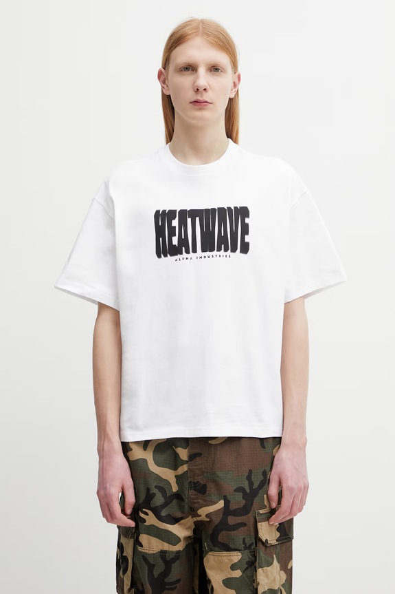 Alpha Industries Heatwave T-shirt męski bawełniany biały 766023