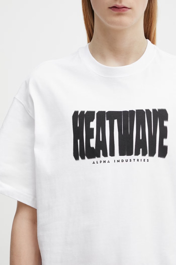 Alpha Industries Heatwave T-shirt męski bawełniany biały 766023