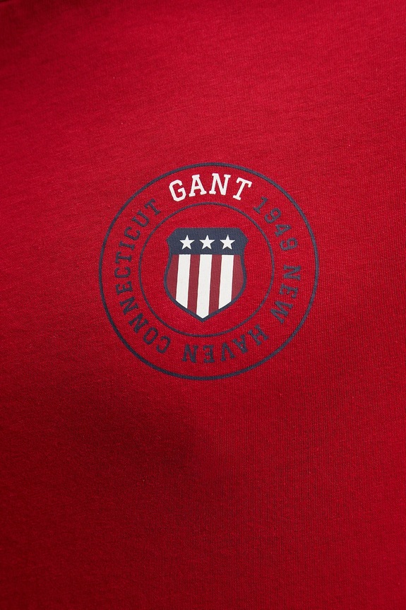 Βαμβακερό μπλουζάκι Gant 2003391 κόκκινο