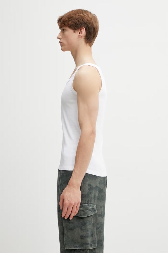 RHUDE Logo Ribbed Tank Top top od pamuka za muškarce RHSS26TA01361 bijela SS26