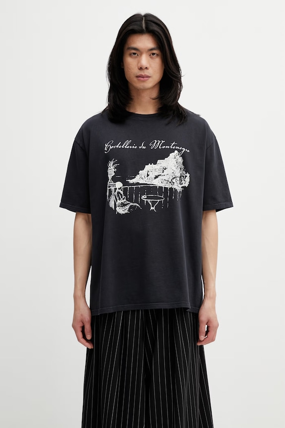 RHUDE Montenegro Morada t-shirt in cotone da uomo nero RHSS26TT06012