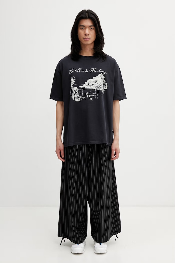 RHUDE Montenegro Morada t-shirt in cotone da uomo RHSS26TT06012 nero