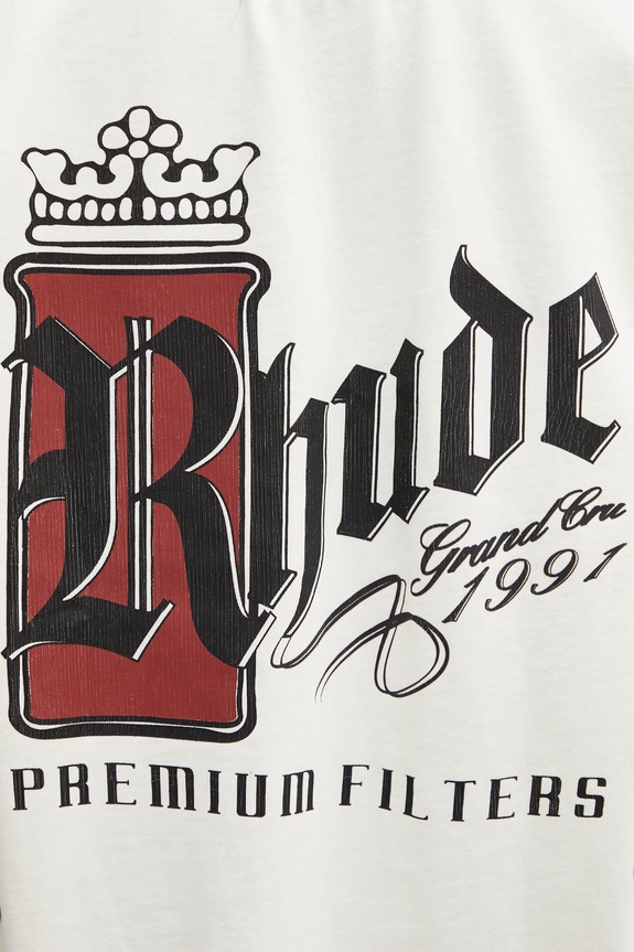 RHUDE Fumar 91 футболка из хлопка для мужчин бежевый RHSS26TT07012