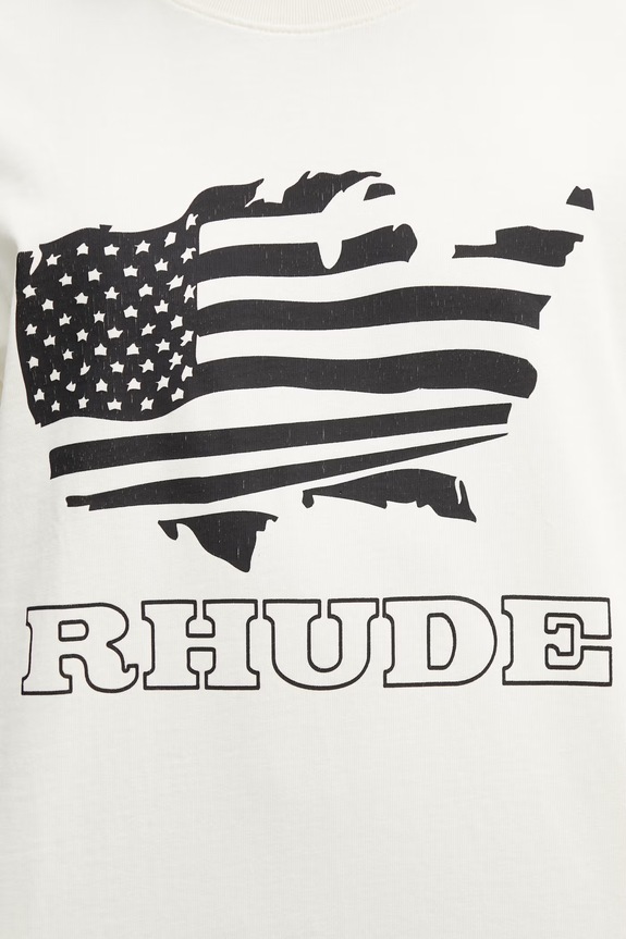RHUDE Banner Tee t-shirt in cotone da uomo beige RHSS26TT08012