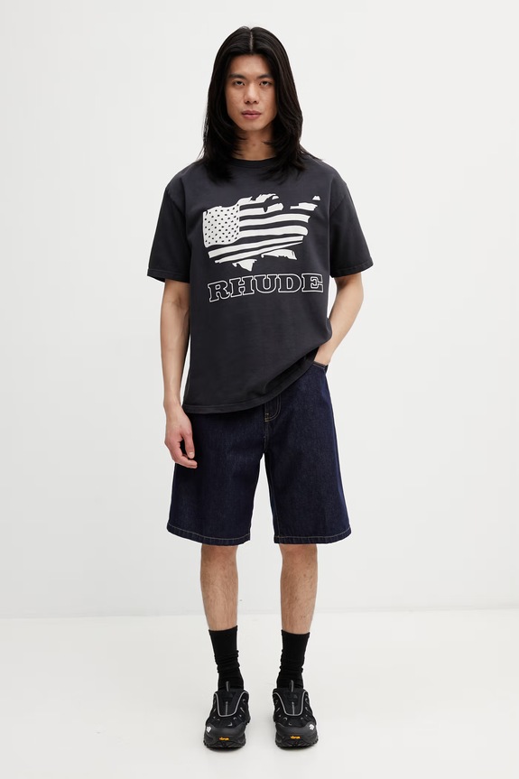 RHUDE Banner Tee t-shirt in cotone da uomo RHSS26TT08012 nero