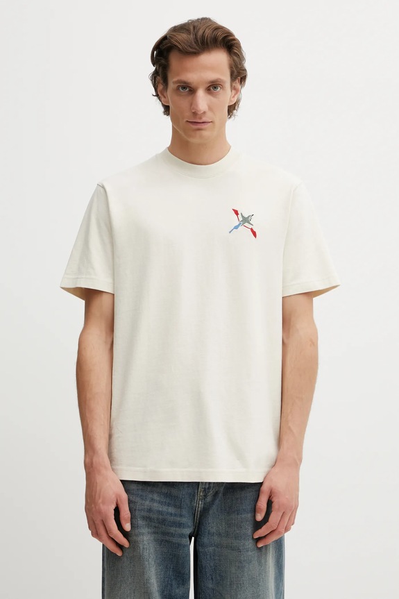 Axel Arigato tricou din bumbac Micro Bee Bird T-Shirt bumbac bej A3464001