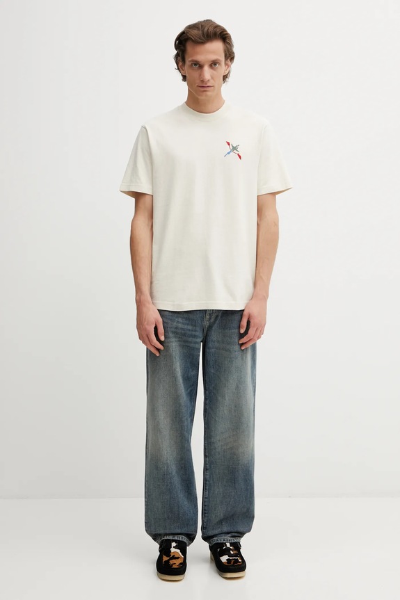 Axel Arigato tricou din bumbac Micro Bee Bird T-Shirt A3464001 bej