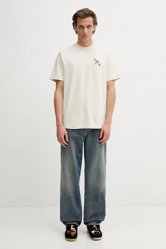 Axel Arigato tricou din bumbac Micro Bee Bird T-Shirt A3464001 bej