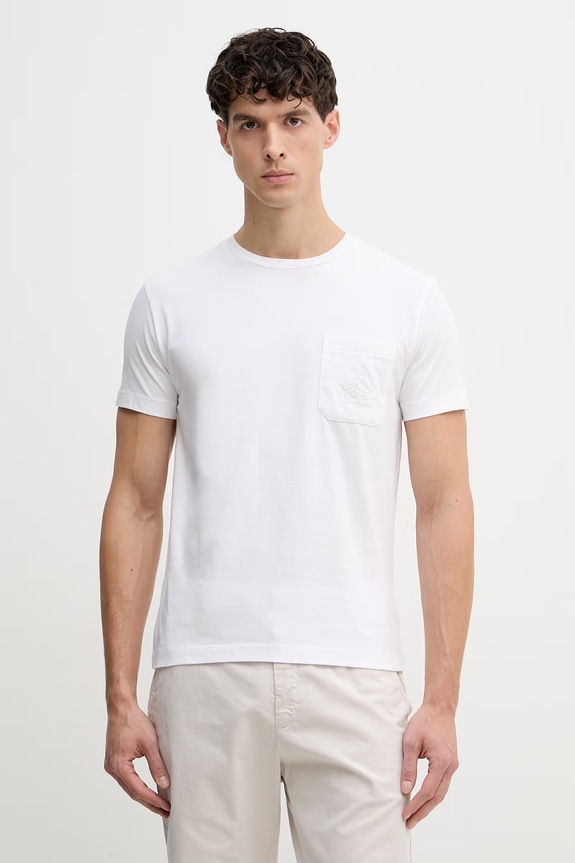 Trussardi tričko pánske bavlnené biela G0298100128N
