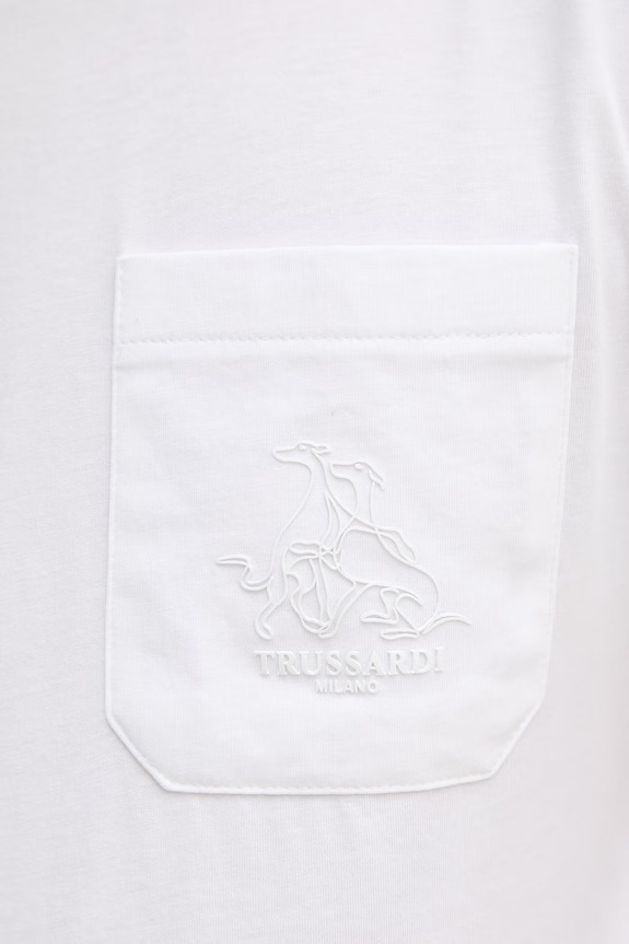 Trussardi tričko pánske bavlnené G0298100128N biela
