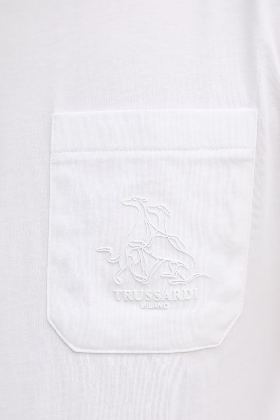 Trussardi tričko pánske bavlnené G0298100128N biela