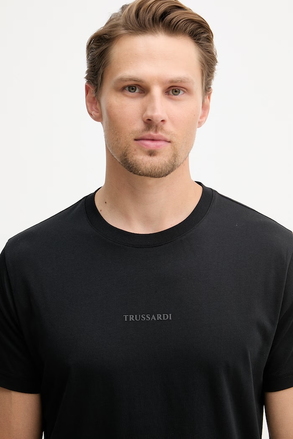 Trussardi t-shirt férfi pamut fekete G0428000094N